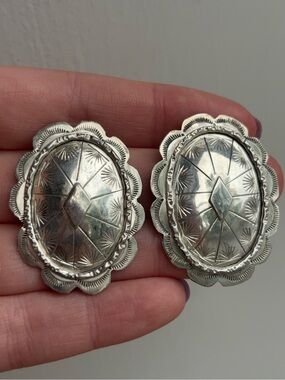 Navajo Sterling Silver Hand Crafted Native American Earrings